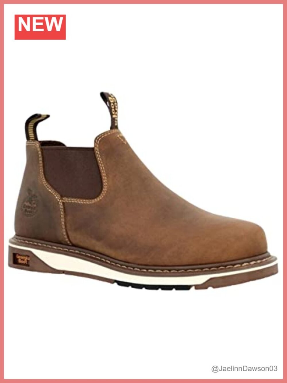 Georgia Boot Women's Wedge Work Boots Pull-On Slip Resistant Leather 4"